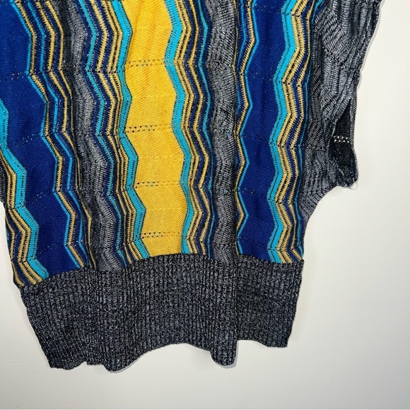 Lucy Diamonds Boho Sweater Dress Or Tunic Top Striped Knit Wide Arm Holes OSFM - Picture 5 of 10